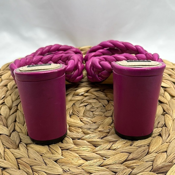 White House Black Market Magenta Braided Comfortable Block Heels - Picture 6 of 9